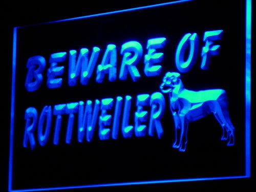 Beware of Rottweiler Dog Pet Light Sign